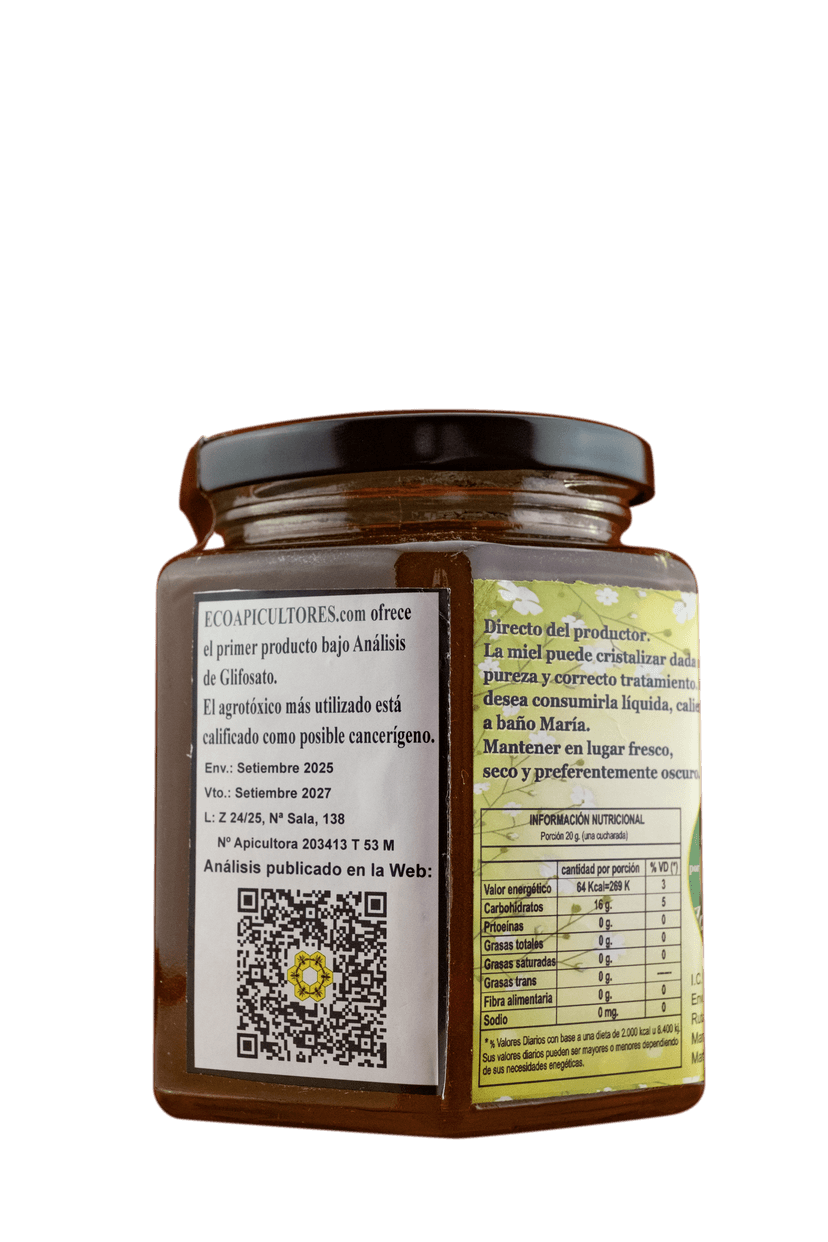 Frasco Ecoapi con código QR verificable
